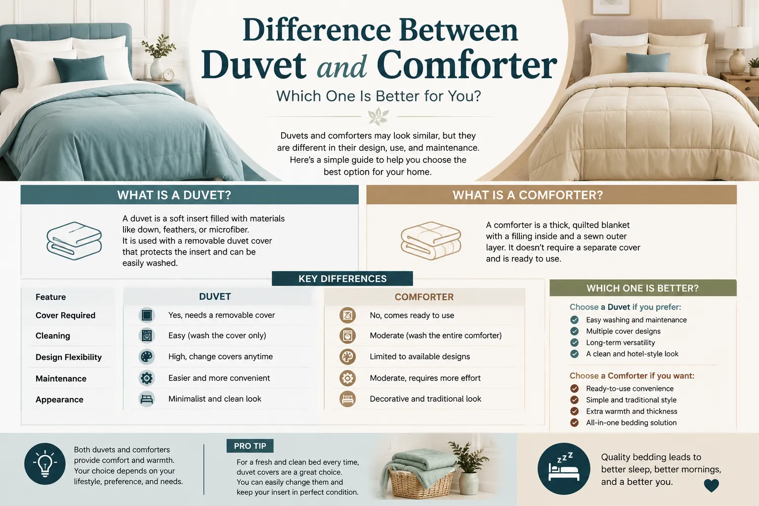 Difference Between Duvet and Comforter: Which One Is Better?