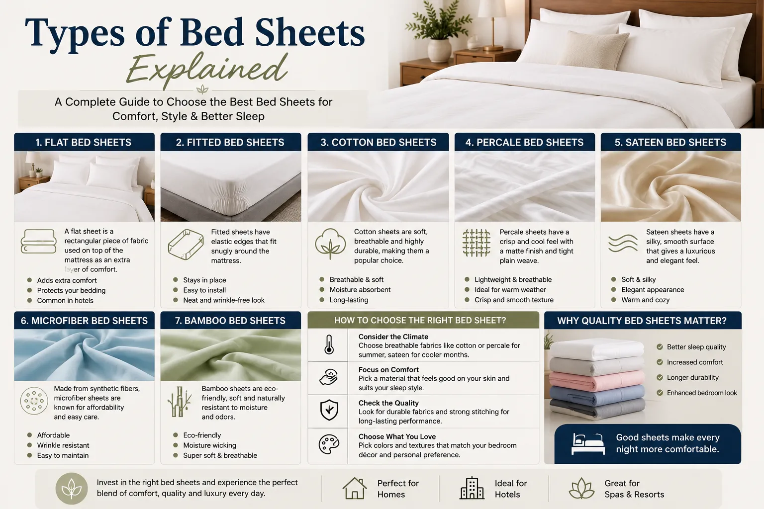 Types of Bed Sheets Explained: A Complete Guide